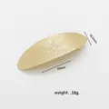 Gold minimalist metal spring hair clip with dimensions 95x30.5mm and 18g weight. - Matte Oval / Gold