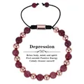 Vista dettagliata del bracciale regolabile con turchese africano e oro rosa per lei - Viola Rossastro Oro Rosa Corda Intrecciata