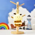 Detailed view of a cute plush bee keychain featuring a secure golden lobster clasp - Little Bee (Gold Lobster Clasp) / 12cm