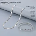 5.5mm stainless steel flat NK chain necklace and bracelet set in various lengths - 5.5mm Wide Bracelet 20cm / Steel
