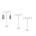Professional 3-piece silver metal earring display stand set with crystal bases - Style M / Silver