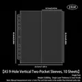 A5 9-hole vertical 2-pocket transparent card sleeve refill pages for photo binders - Large A5 Wide 9-Hole Vertical 2-Pocket Pages