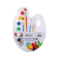 6-piece artist brush and palette set with 6 vibrant paint colors for kids - 6 Color Handle Brushes + 6 Colors + Palette / 13-Piece Set