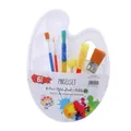 Professional 6-piece artist brush and white plastic palette set for watercolor painting - Comprehensive Painting Set (Brush/Sponge/Palette) / 6+1 Piece Set