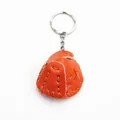 Miniature orange leather baseball glove keychain for bag charm and gift accessory - 4.5CM Orange Glove Keychain