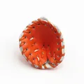 Realistic miniature orange and white leather baseball mitt keychain for bag charms - 4.5CM Orange Glove Accessory