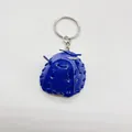 Blue miniature faux leather baseball glove keychain with a silver metal ring for bags - 4.5CM Royal Blue Glove Keychain