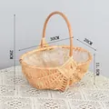 Handmade wicker basket for flowers and storage with dimensions 30x20x29cm, natural - 30cm x 20cm x 11.5cm (Total H 29cm) / Peeled Classic Willow Large (Wood Chip Style)