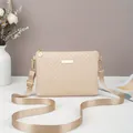 Elegante beige gesteppte Umhängetasche mit goldener Hardware für den täglichen Alltag - Khaki