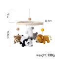 Handmade crocheted animal baby crib mobile with wooden ring and lion panda bear dolls - Animal Mobile Wood Ring