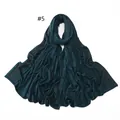 Deep dark green jersey hijab scarf with decorative gold rhinestone border design - 5