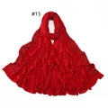 Elastic jersey diamond scarf in solid red with golden sequin stripe embellishments - 15