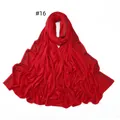 Jersey diamond scarf in vibrant red color with decorative sequin lines for women - 16