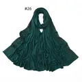 Dark green elastic jersey scarf with sparkling gold rhinestone edges for women - 26