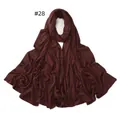 Deep burgundy jersey scarf featuring elegant gold rhinestone trim details, color #28 - 28