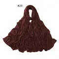 Dark brown mercerized cotton jersey scarf with sparkling rhinestone decorative stripes - 29