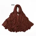 Elastic jersey hijab scarf with sparkling diamonds in dark brown rust color #30 - 30