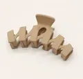 Grande molletta per capelli in acrilico beige opaco con design geometrico a zigzag - Stile W Cachi 13cm