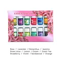 Set of 12 small 3ml water-soluble aromatic essential oil bottles in pink floral gift box - Classic Pink Gift Box Essential Oil Set