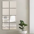 8er-Set quadratische Acryl-Spiegelaufkleber für moderne DIY-Heim und Badezimmer Deko - 5x5cm Quadrat / Silber