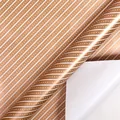 Gold metallic gift wrapping paper roll with white polka dots and stripes patterns - Gold Stripes / 0.43*3m