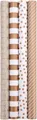 Four-roll set of gold foil gift wrapping paper with polka dots and stripes patterns - Geometric Honeycomb and Wide Stripes and Wave and Diagonal Thin Stripes Set (Set B) / 0.43*3m