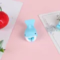 Cute light blue dolphin-shaped silicone cable protector for mobile charging cables - Dolphin