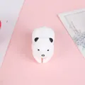 Cute white panda shaped silicone cable protector for USB data line protection cover - White Dog