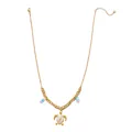 Bohemian gold stainless steel double layer necklace with white shell sea turtle pendant - Sea Turtle