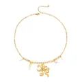 Collar bohemio de acero inoxidable dorado con dijes de pulpo y mar - Estilo Pulpo
