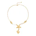 Collar bohemio de acero inoxidable dorado con colgantes de estrella de mar y concha - Estilo Combo Concha Caracol