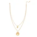 Collar bohemio de doble capa en acero inoxidable dorado con colgantes de conchas - Estilo Doble Calado Caracol