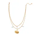 Collar de doble capa en acero inoxidable dorado con colgantes de concha y estrella - Estilo Doble Concha