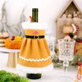 Ginger color Christmas dress wine bottle cover with white faux fur trim and belt. - Gingerbread Brown Gold Velvet Tube Top Dress Style