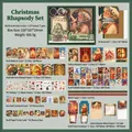 Vintage Christmas scrapbooking stationery gift set with stickers and notebook - Christmas Rhapsody