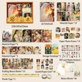 Vintage scrapbooking stationery gift set including A6 notebook and various stickers - Poetic Years
