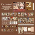 Vintage cat-themed stationery gift box set with notebook, stickers, and decorative paper - Furry Paws Notes