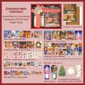 Retro Christmas themed stationery gift set with notebook, stickers, and masking tapes - Christmas Waltz