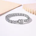 Elegant S925 sterling silver moissanite tennis bracelet with brilliant round cut gems - 2.0mm / 16cm / White Moissanite