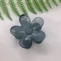 Elegant grey-blue translucent flower hair claw clip for a sweet aesthetic girly look - Translucent Grey