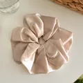 Oversized champagne satin scrunchie hair tie with elegant patterned texture for women - Oversized / Champagne (Jacquard Satin)