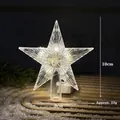Transparent LED star Christmas tree topper showing 10cm height and 9cm width dimensions - 10cm Striped Warm Light