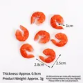 Modello realistico di gamberetto in PVC misura 2,8cm x 2,5cm in colore rosso arancio - S / Rosso - Senza fibbia