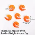 Modello di gamberetto cotto in PVC realistico con dimensioni di 2,8 cm per accessori fai-da-te - S / Giallo (Senza fibbia)