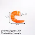 Realistic 5cm PVC cooked shrimp food model with detailed orange texture and size specs - Large / Braised Shrimp (No Buckle)