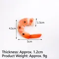 Realistic PVC cooked shrimp model keychain pendant in orange and white finish 5cm - Large / Roasted Large Shrimp Meat (Plain)