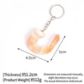 Lifelike orange PVC shrimp keychain model for bag hanging, 5cm x 4.5cm food accessory - Large / Red (Keychain)
