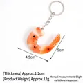 Realistic orange PVC shrimp meat keychain with metal ring measuring 4.5cm by 5cm - Large / Grilled Shrimp (Keychain)