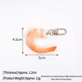 Realistic PVC cooked shrimp keychain accessory with detailed seafood texture and metal ring - Large / Red (Door Buckle)