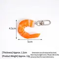 Realistic orange PVC shrimp keychain with metal clasp and size dimensions 5x4.5cm - Large / Braised Shrimp (Door Buckle)